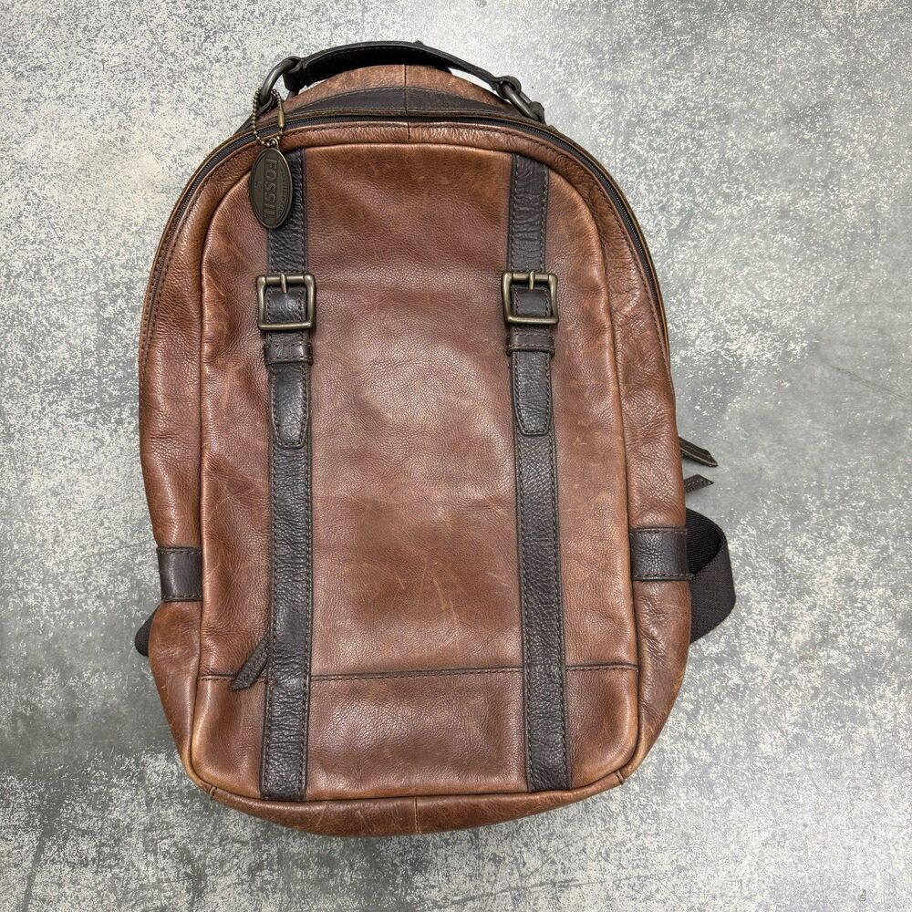 Vintage Fossil Leather Backpack